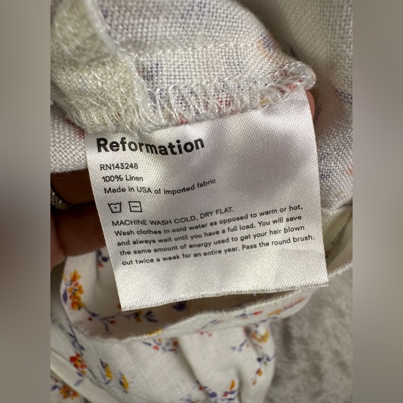 Reformation Floral Linen Top Size Medium Seychelles Peasant Cottagecore Feminine - Picture 9 of 12